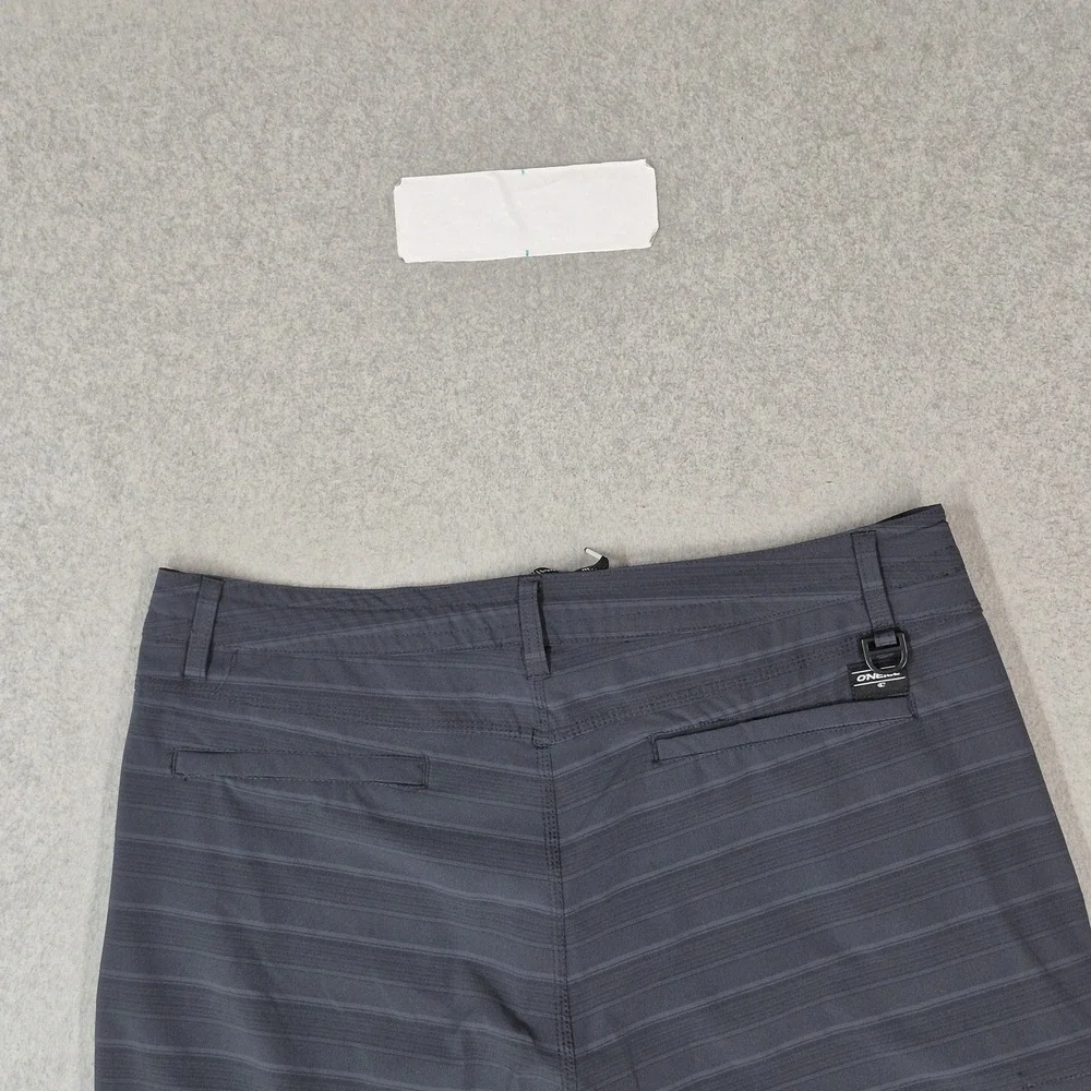 O'Neill Men Shorts 36 Gray Striped Swimwear Boardshorts 11